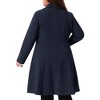 Agnes Orinda Women's Plus Size Double Breasted Notch Lapel A Line Pockets Winter Overcoats - 4 of 4