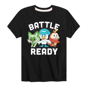 Boys' - Pokémon - Sprigatito Fuecoco Quaxly Battle Ready Paldea Starters Short Sleeve Graphic T-Shirt - 1 of 4