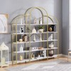 74.8" Office Bookshelf With 5 Tiers, X Bar Steel Frame Tall Standing Bookcase With Round Top, Modern Storage Rack For Bedroom, Living Room - 3 of 4