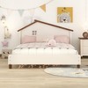 Full Size Wood Platform Bed With House-shaped Headboard Easy Assembly Platform Bed Frames Mattress Foundation - image 2 of 4