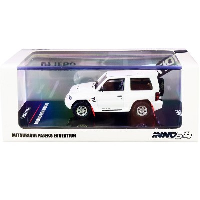 Mitsubishi Pajero Evolution RHD (Right Hand Drive) White with Extra Wheels 1/64 Diecast Model Car by Inno Models