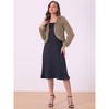INSPIRE CHIC Women's Long Sleeve Open Front Cropped Winter Faux Fur Jacket - 4 of 4