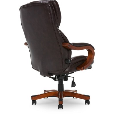 Biscuit Brown Bonded Leather High-Back Executive Swivel Chair