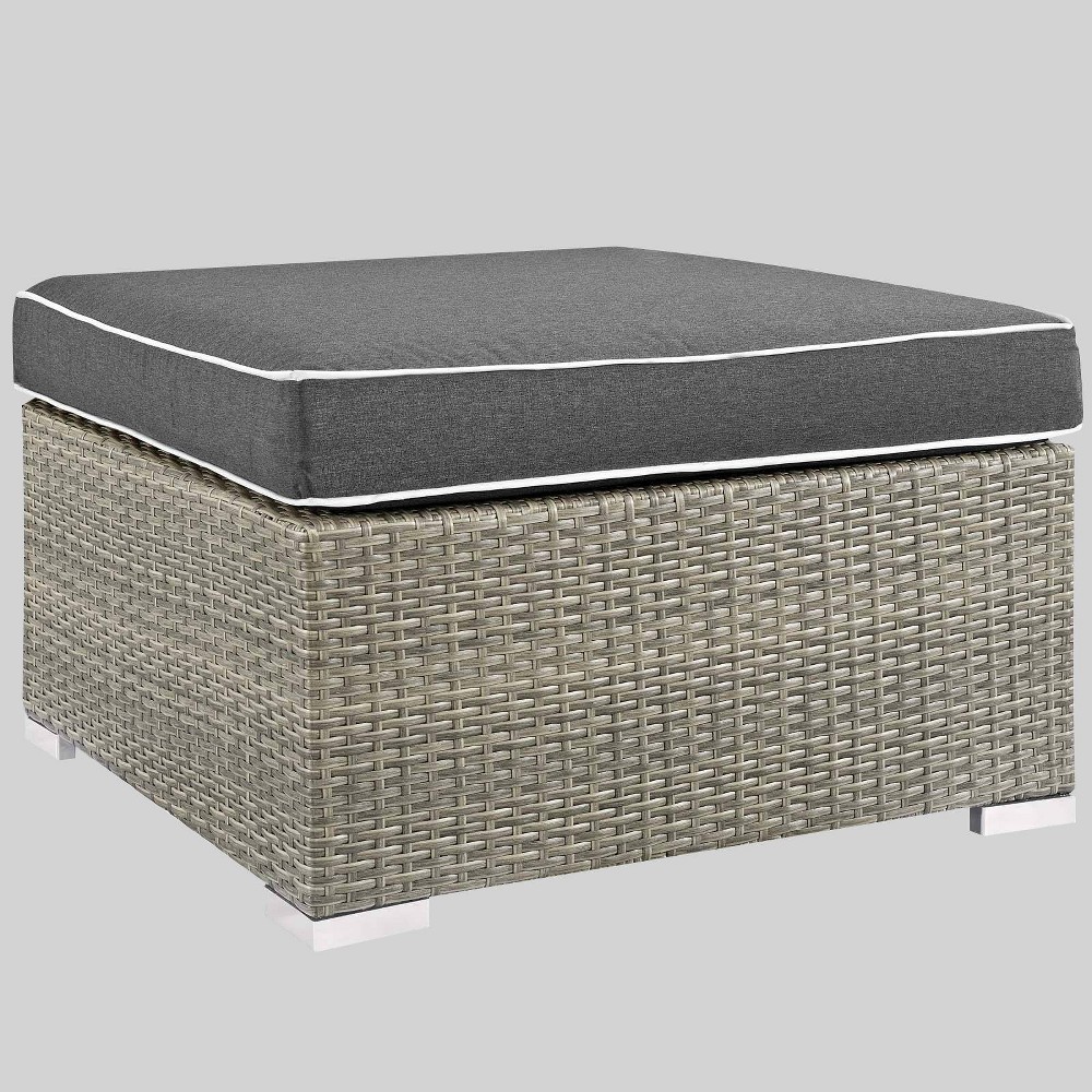 Repose Upholstered Patio Ottoman Gray - Modway