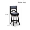 Kumasinova 360° Swivel Bar Stools, 24" Counter Height Bar Stools X-Back Swivel Stool, Solid Hardwood Frame Counter Stools, Cherry Finish - 4 of 4