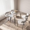 INFURNIC Desks 51" Modern Glass Dining Table for 4-6 with 0.31" Tempered Glass Tabletop and Metal Legs, Black, 51.18"*27.56"*29.53" - 3 of 4