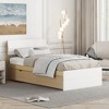 ALEXOUN Platform Bed Frame with Headboard,Wood Bed Frame with Wood Slats Support,for Bedroom Apartment - 3 of 4