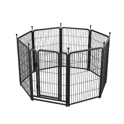Akoasm 52.40 inch 8 Panels 40" Height Heavy Duty Dog Fence Puppy Pen-White