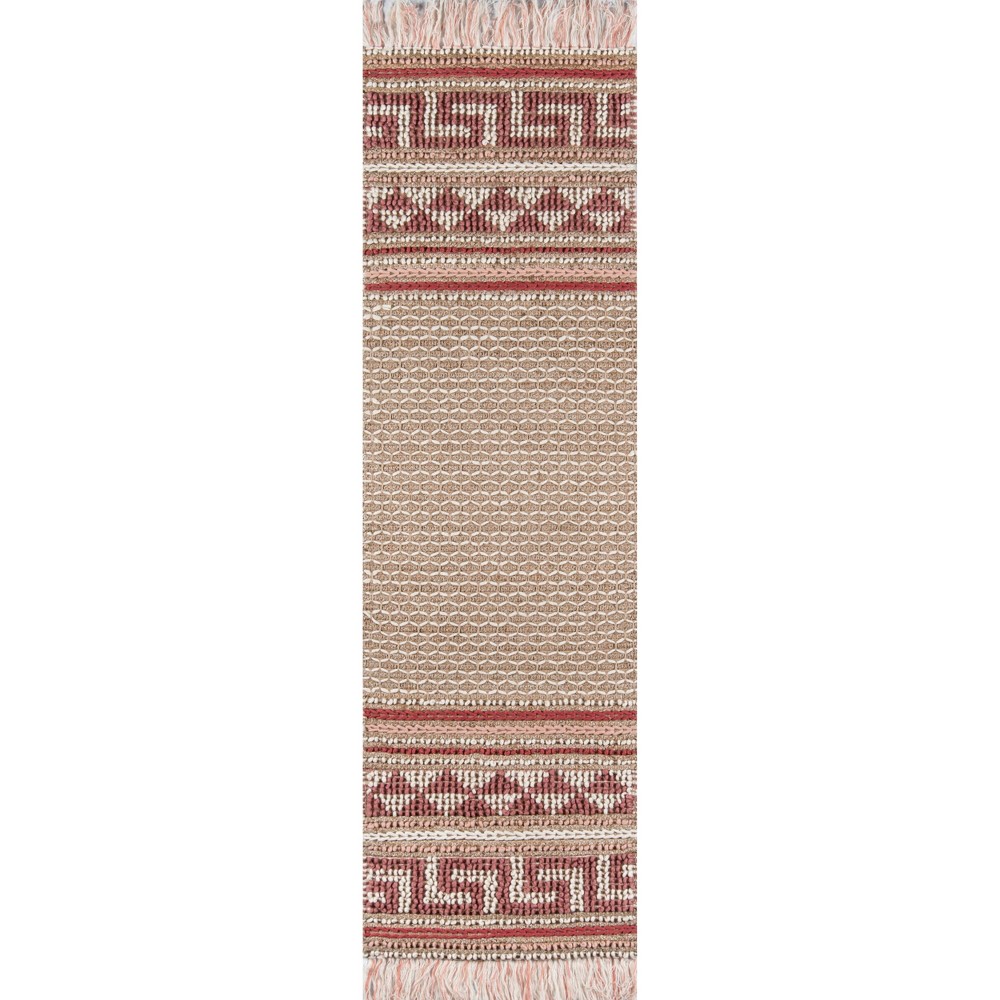 Photos - Area Rug Momeni 2'3"x7'6" Esme Thread Striped Handwoven Runner Rug Pink 