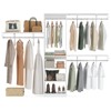 FURNIinspire Garment Racks Wood Closet Organizer System, Garment Racks Sets Closet Storage With 6 Shelves, 3 Expandable Rods, White, 96"*16"*75" - 2 of 4