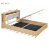 4-Pieces Bedroom Sets, Queen Size Bed, Nightstand With Night Lights And Usb Charger, Modern Storage Nightstand And Dresser-Cuddlewood - 4 of 4