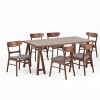 GDFStudio Isador Mid Century Modern 7 Piece Fabric Upholstered Rubberwood Dining Set - 2 of 4