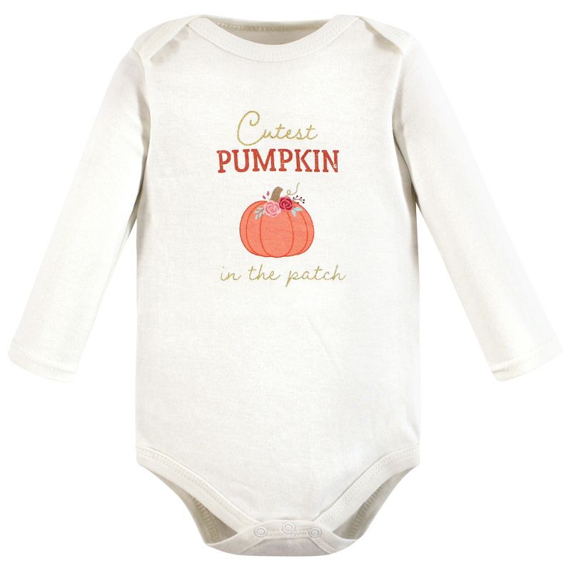 Hudson Baby Infant Girl Cotton Bodysuit, Pant and Shoe Set, Cutest Pumpkin, 4 of 7