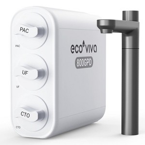 Ecoviva 0.01μm Ultra-Filtration 800G Tankless Under Sink Water Filtration System with Faucet, No Electricity & Zero Waste, Filters Heavy Metals - 1 of 4