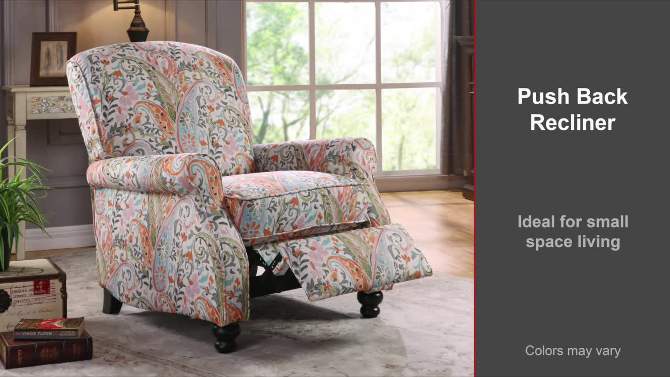 Tami Push Back Press-Back Recliner Chair Paisley Yellow - ProLounger, 2 of 9, play video