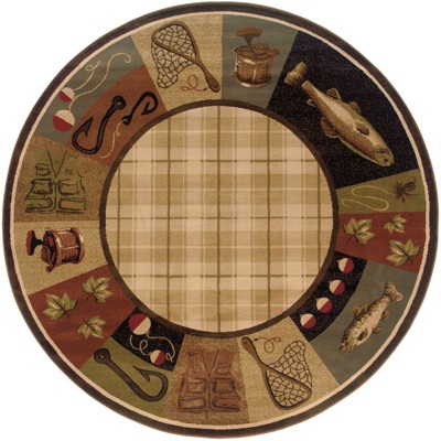 Oriental Weavers Hudson 1065B Beige/ Black Indoor Area Rug - 7'8" Round