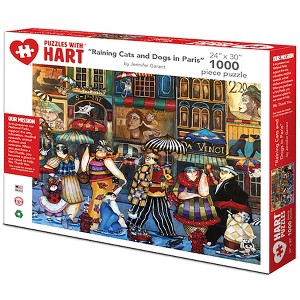 Hart Puzzles: Raining Cats and Dogs in Paris by Jennifer Garant, 24 x 30 1000 Piece Puzzle - 1 of 4