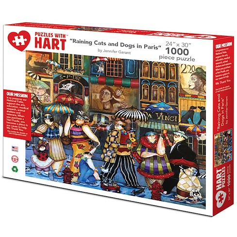 Hart Puzzles: Raining Cats and Dogs in Paris by Jennifer Garant, 24 x 30 1000 Piece Puzzle - image 1 of 4