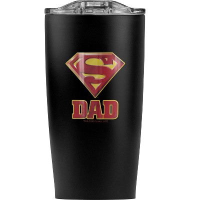 Superman Super Dad Shield Logo Steel Tumbler 20oz Coffee Travel Mug