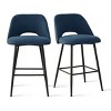 Edwin 26.5" inches Fabric Counter Height Stools,Armless Upholstered Counter Stools With Backs Set Of 2,Black Metal Frames-The Pop Home - 3 of 4