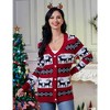 Women's Ugly Christmas Cardigans Button Down Open Front Knit Pullover Holiday Vacation Long Sleeve Cardigan Sweaters - 3 of 4