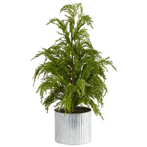 HomeStock  1.6 ft. Artificial Pine Tree in Planter for Indoor/Outdoor - 1 of 3