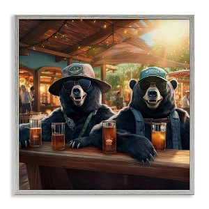 Stupell Industries Drinking Bears at Bar Framed Giclee Art - 1 of 4