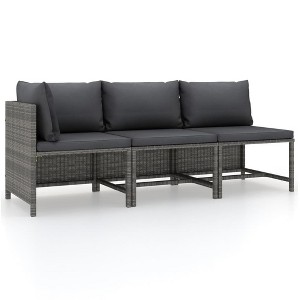 vidaXL Garden Lounge Set Gray PE rattan, steel Small Modular - 1 of 4
