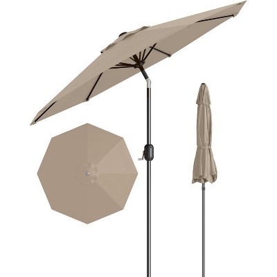 Jojoka 7.5FT Patio Umbrella,Market Umbrella,Table Umbrella with Push Button Tilt and Crank,6 Sturdy Ribs UV Protection