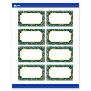 Avery Business Cards, 2" x 3.5", Gold-Teal Berries, Matte, 80ct - 1 of 4