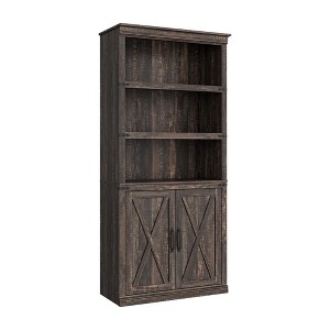CuisinSmart 68.7" Tall 5-Shelf Bookcase, Farmhouse Wooden Bookshelf, Freestanding 5-Tier Display Cabinet for Living Room, Bedroom, Office - 1 of 4