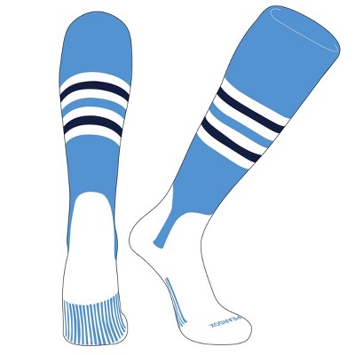 PEAR SOX OTC Baseball Softball Stirrup Socks (F, 5in) Sky Blue, White, Navy