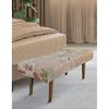 Elegant Floral Handwoven Bench - 2 of 3