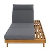 Christopher Knight Home Darla Outdoor Acacia Wood Adjustable Chaise Lounge with Water-Resistant Cushion - 2 of 4