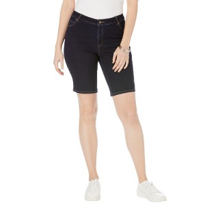 Jessica London Women's Plus Size True Fit Stretch Denim Bermuda Short - 1 of 4