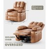 360° Swivel Recliner Chair with Massage and Heat for Adults, Manual Recliner Single Sofa Seat with Cup Holders for Living Room - 2 of 4