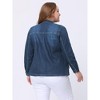 Agnes Orinda Women's Plus Size Outerwear Zip Closure Drawstring Denim Jacket - 4 of 4