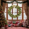 Karl Home Lighted PVC Christmas Wreath with Pinecone and Gold Ornaments - 2 of 4