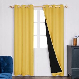 Deconovo Satin 100% Light sheiled Curtains 2Panels For LivingRoom or Bedroom - 1 of 4