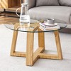 NicBex Modern Circular Tempered Glass Coffee Table with Wood Colored MDF Legs,Distinctive Design Tea/Center Table for Living Room - 2 of 4