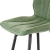 Elama 2 Piece Faux Leather Bar Chair in Green with Metal Legs - 4 of 4