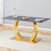 Rectangular Dining Table,Dining Table With Sintered Stone Tabletop And Stainless Steel Table Legs,Sintered Stone Dining Table-Coolbibila - 2 of 4