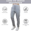 Women's Loose Fit  Fleece-Lined Open Bottom Sweatpants - 3 of 4