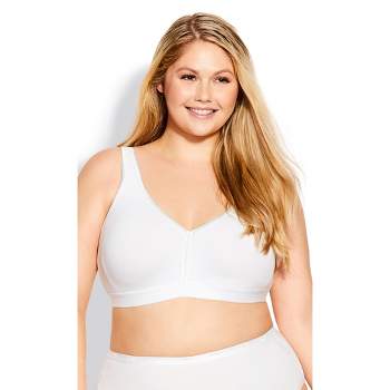 Women's Plus Size Basic Cotton Bra - white | AVENUE