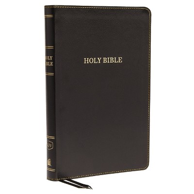 KJV, Thinline Bible, Standard Print, Imitation Leather, Black, Indexed, Red Letter Edition - by  Thomas Nelson (Leather Bound)