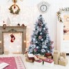 Tangkula 5/6/7 FT Flocked Christmas Tree Artificial Xmas Tree w/170/220/270 Branch Tips &Pine Needles - 4 of 4