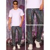 INSPIRE CHIC Men's Party Disco Shiny Sparkly Straight Leg Sequins Pants - 4 of 4