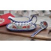 Blue Rose Polish Pottery S119 Manufaktura Gravy Boat Plate & Ladle - 2 of 3