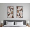 HomeRoots Set of Two Brown and Gold Geometric Wood and Metal Hanging Dimensional Sculptures - 2 of 4