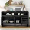 60" Modern Dining Sideboard with Semi-Open Shelf & 3 Drawers,Large Storage Cabinet for Living Room or Entryway-Baofuwish - 3 of 4